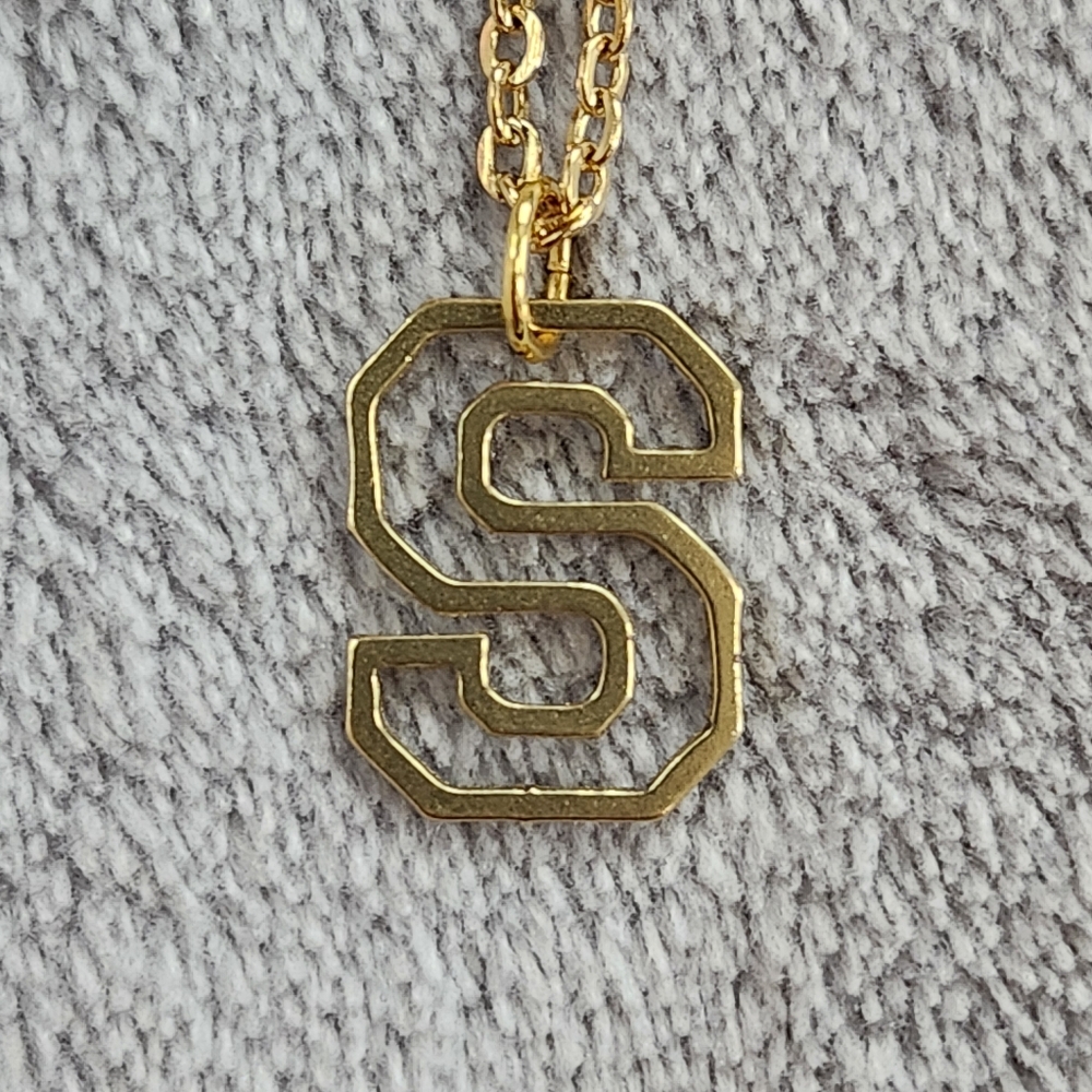 Varsity letter 'S' necklace